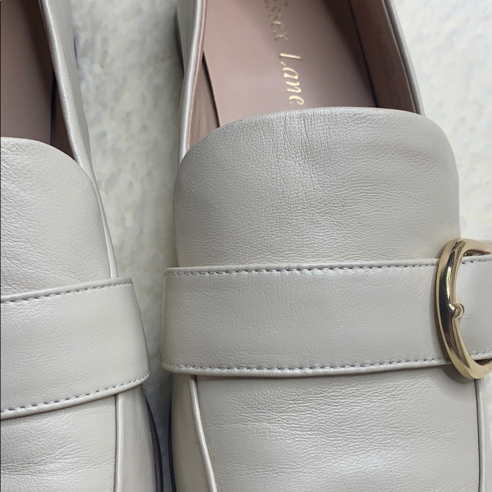 Essex Lane cream leather shoes with gold buckle - Picture 4 of 14